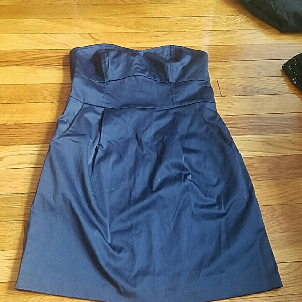Navy blue Strapless mini dress